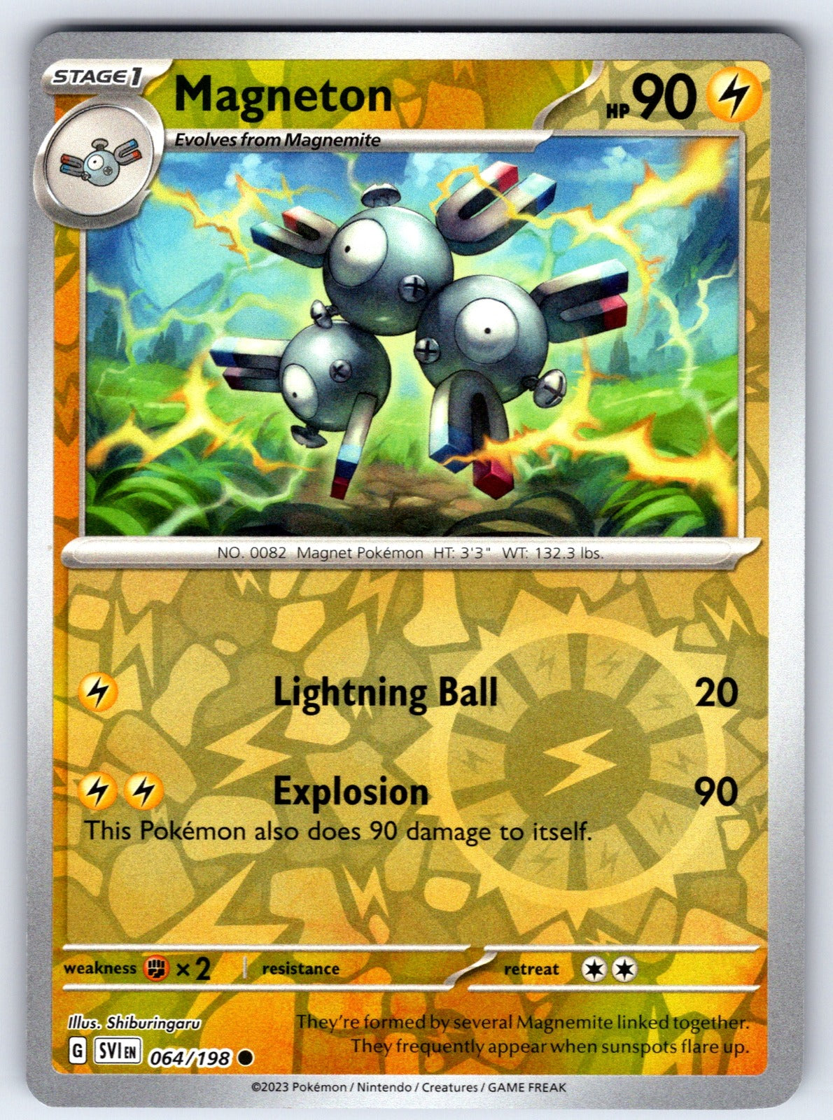 Magneton Reverse Holo Common SV01: Scarlet & Violet Base Set 064/198 NM 2023