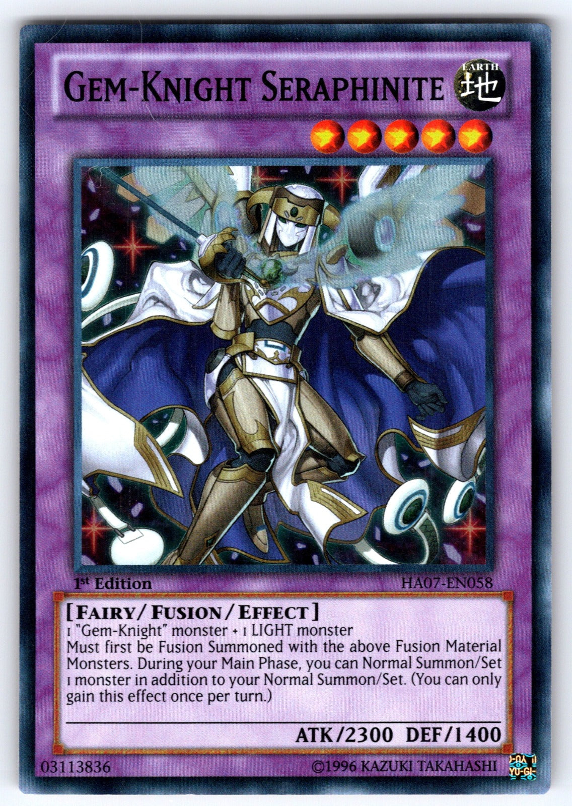 Gem-Knight Seraphinite Unlimited Super Rare Hidden Arsenal 7: Knight of Stars HA