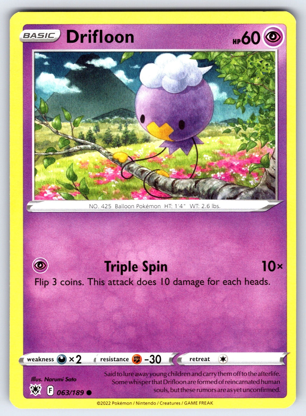 Drifloon Common SWSH10: Astral Radiance 063/189 NM 2022