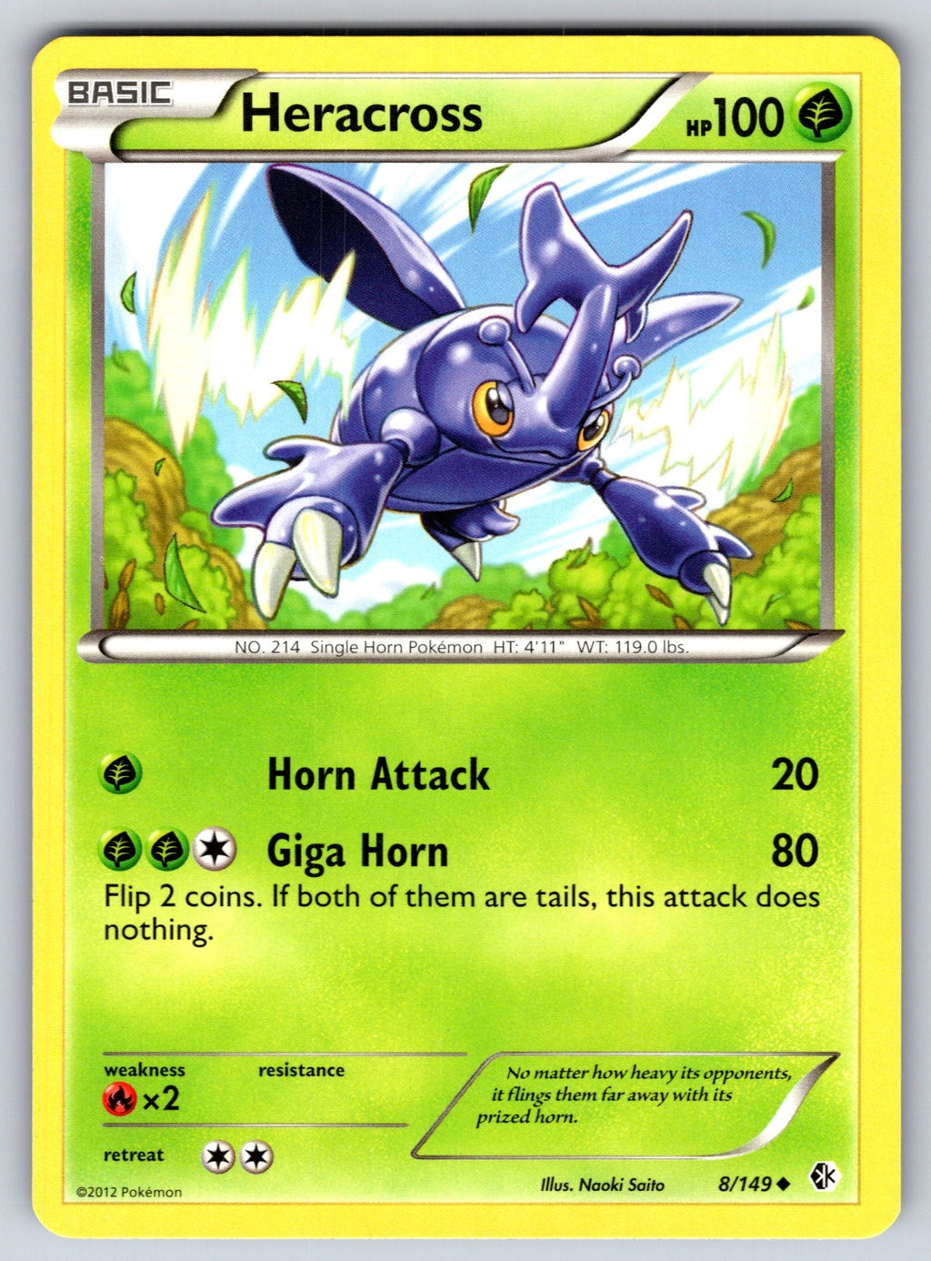 Heracross Uncommon Boundaries Crossed 8/149 LP 2012