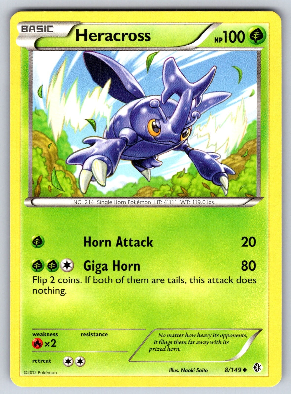 Heracross Uncommon Boundaries Crossed 8/149 LP 2012