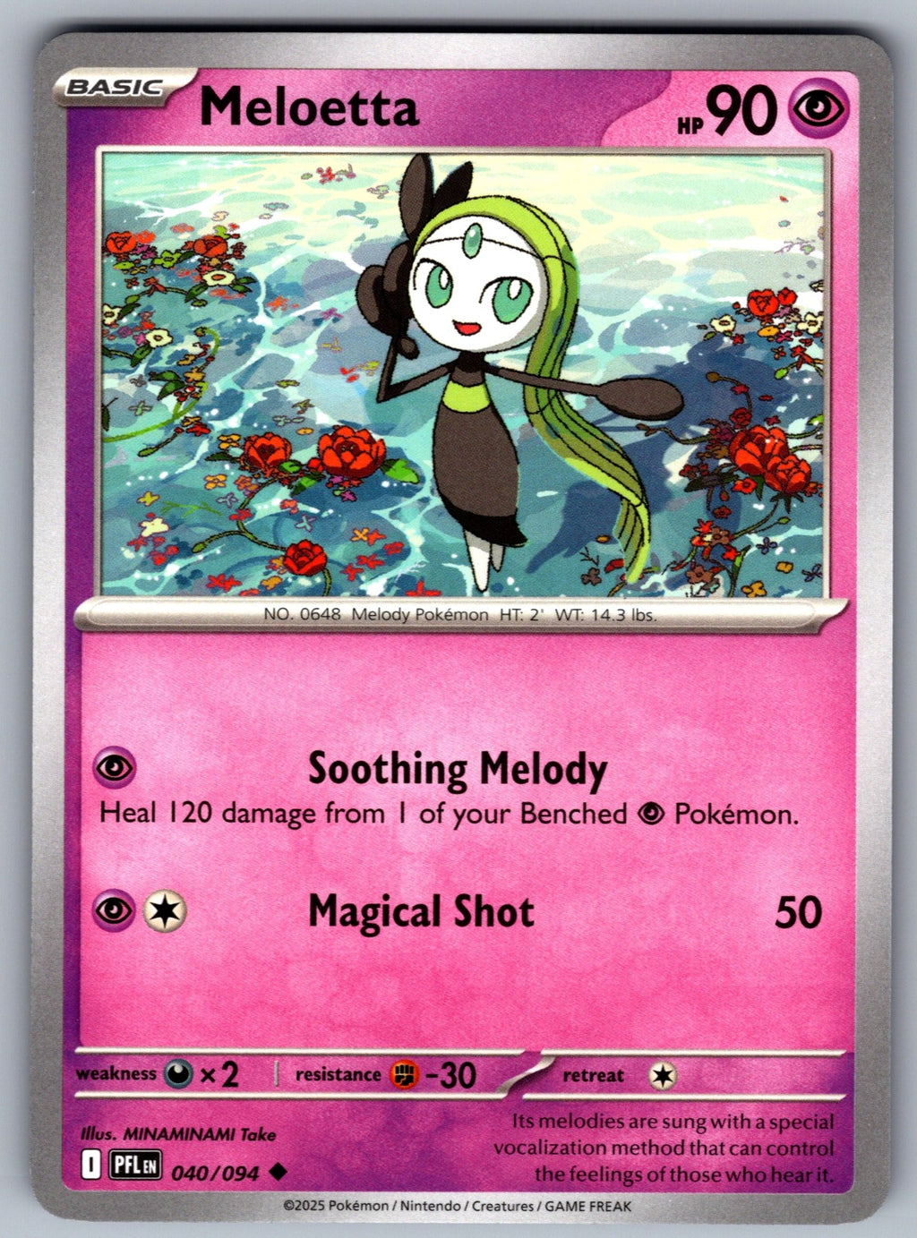 Meloetta Uncommon ME02: Phantasmal Flames 040/094 NM 2025