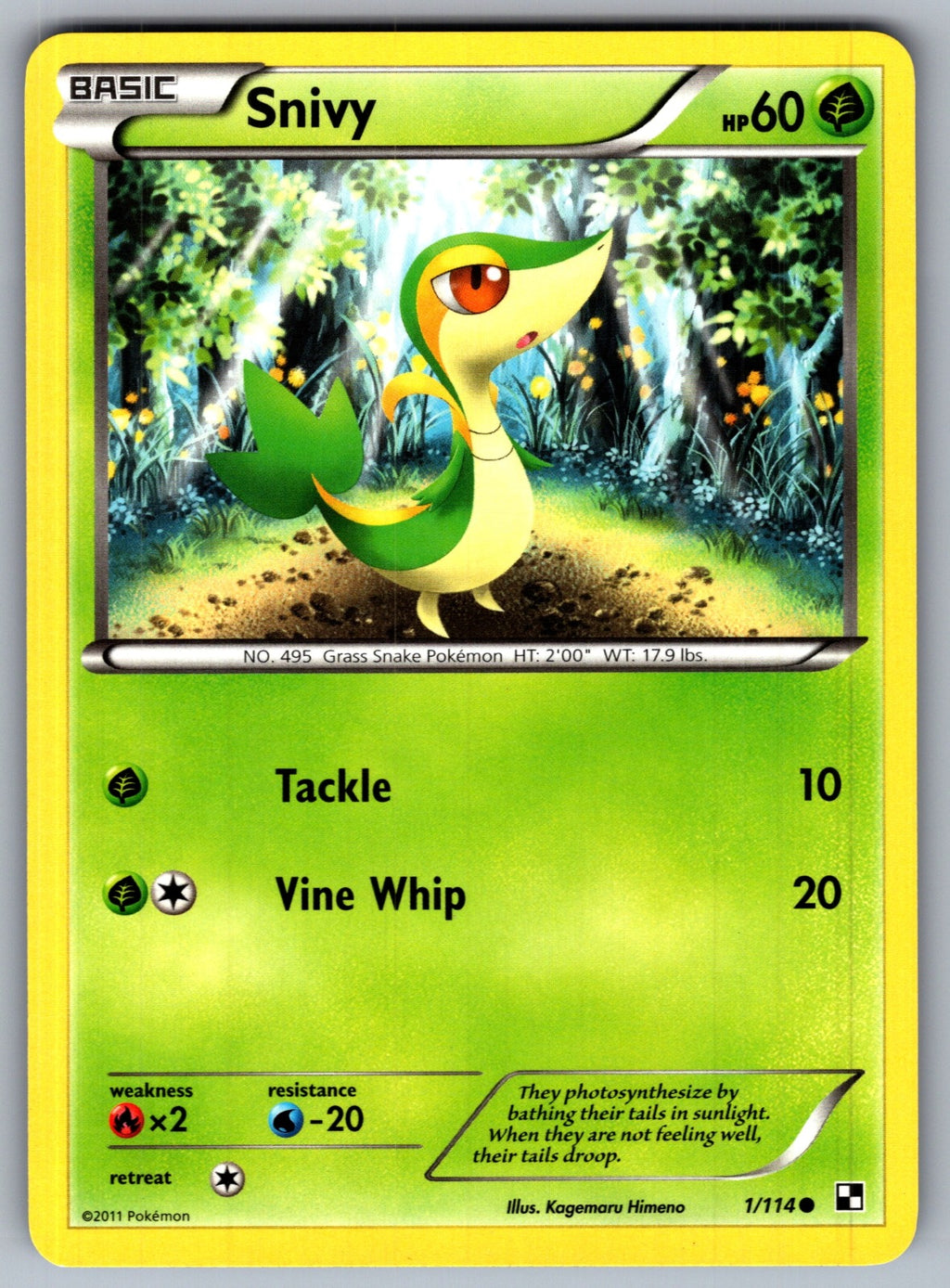 Snivy (1) Common Black and White 1/114 LP 2011