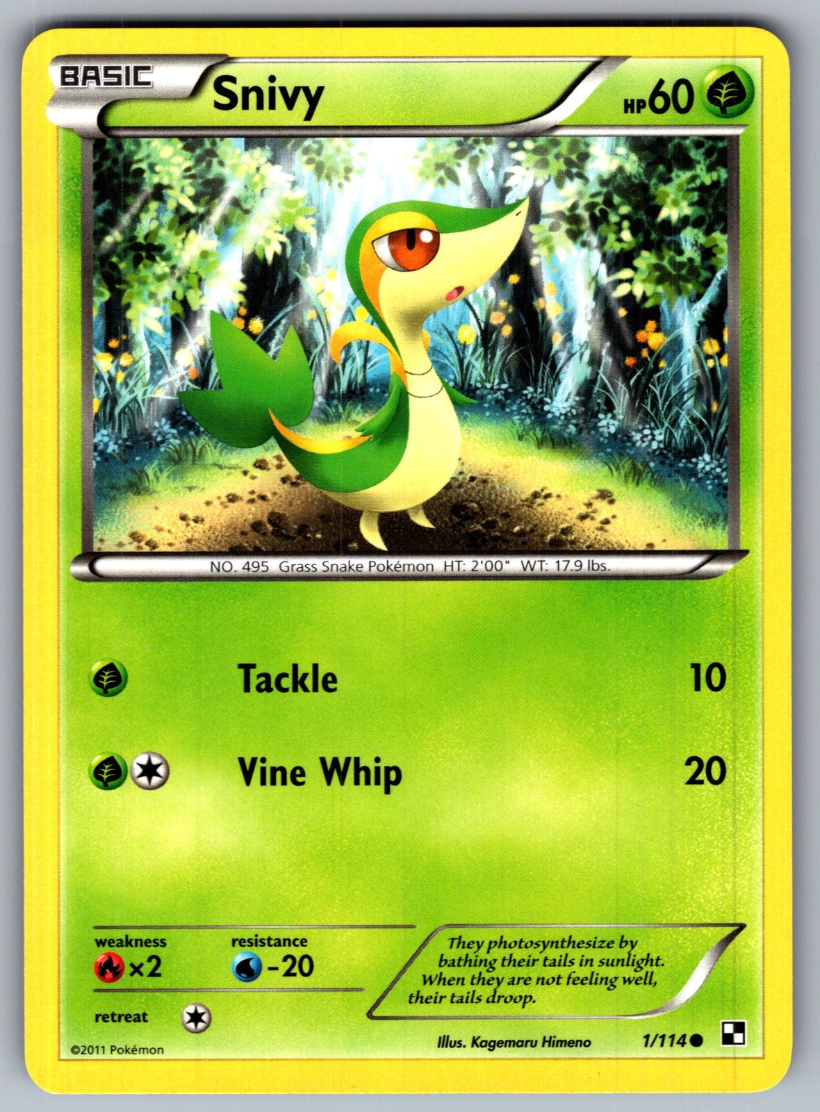 Snivy (1) Common Black and White 1/114 LP 2011