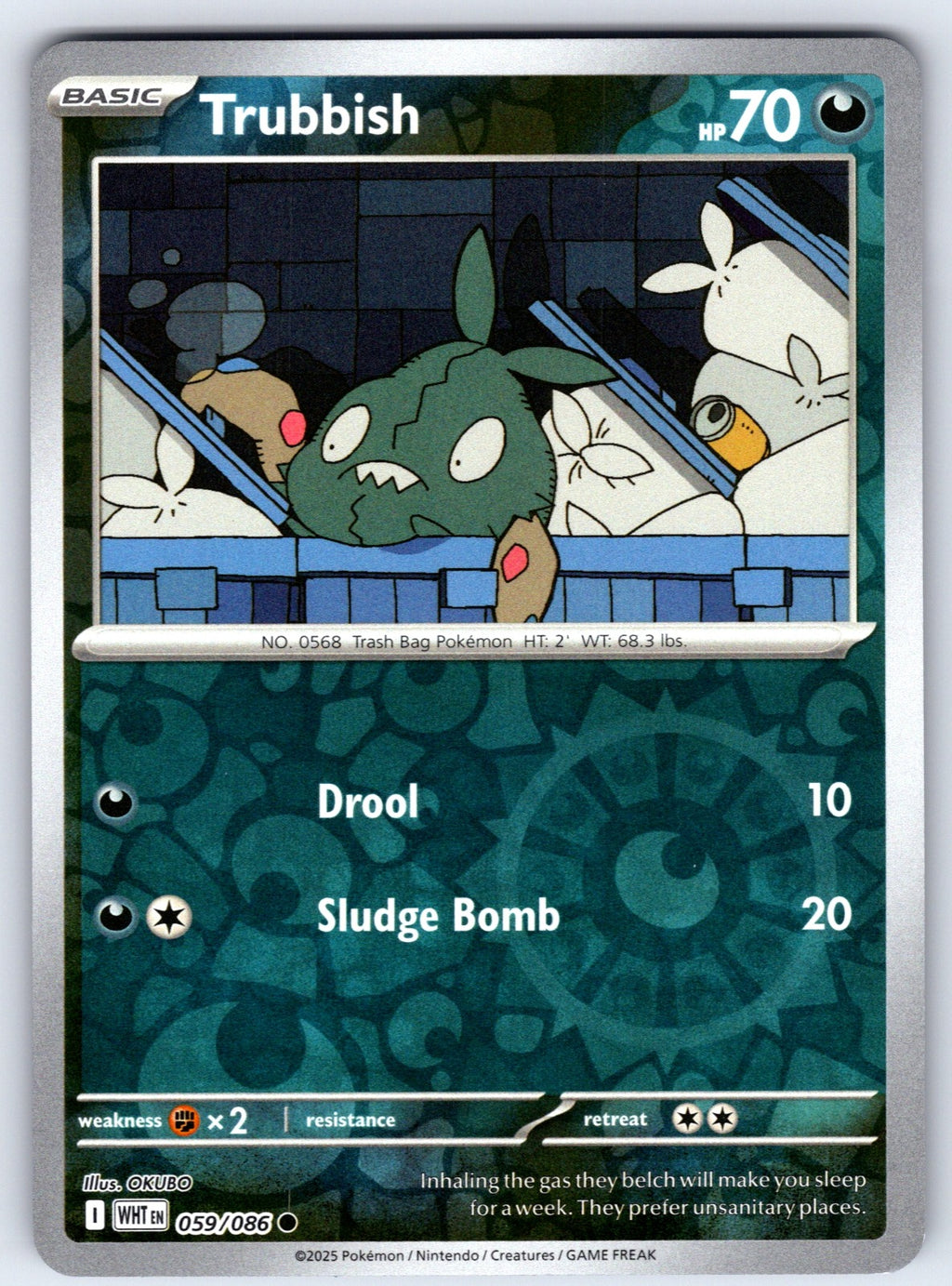 Trubbish Reverse Holo Common SV: White Flare 059/086 NM 2025