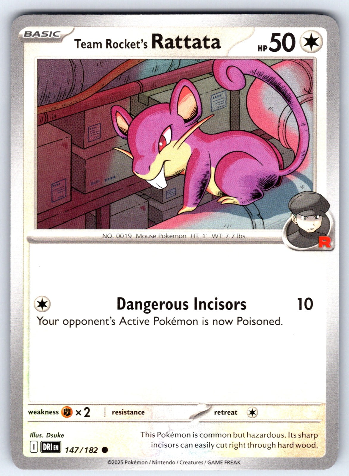 Team Rocket's Rattata Common SV10: Destined Rivals 147/182 NM 2025