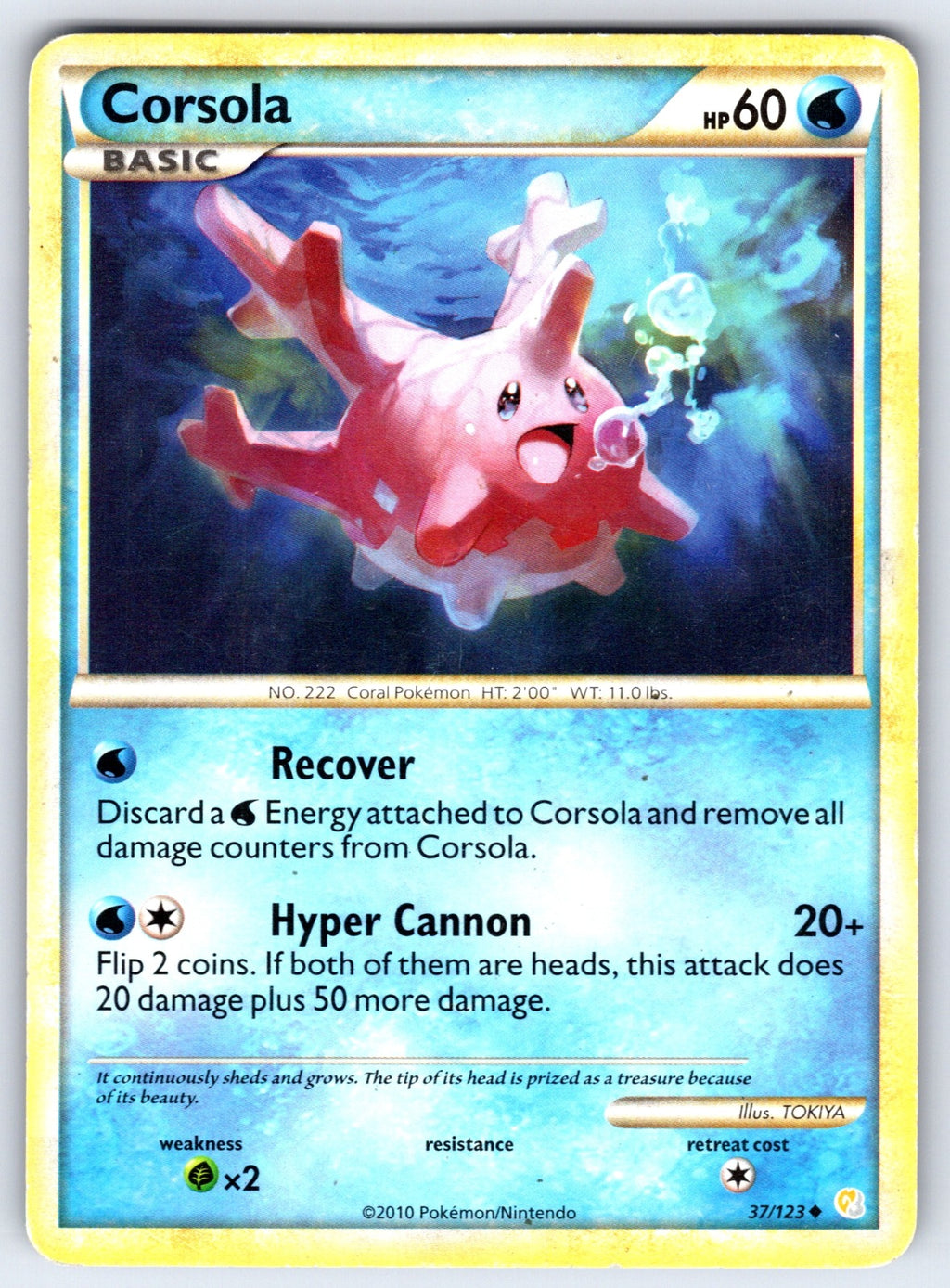 Corsola Uncommon HeartGold SoulSilver 37/123 LP 2010