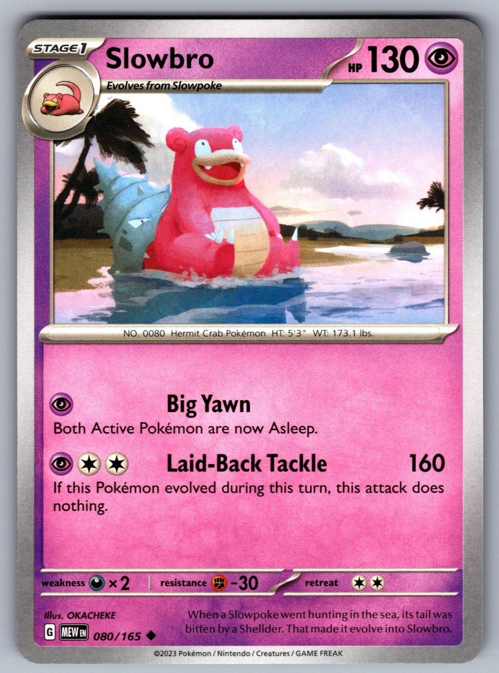 Slowbro Uncommon SV: Scarlet & Violet 151 080/165 NM 2023