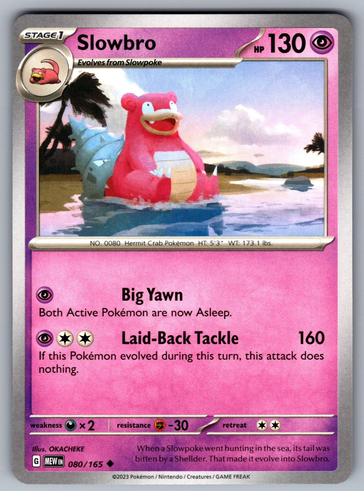 Slowbro Uncommon SV: Scarlet & Violet 151 080/165 NM 2023