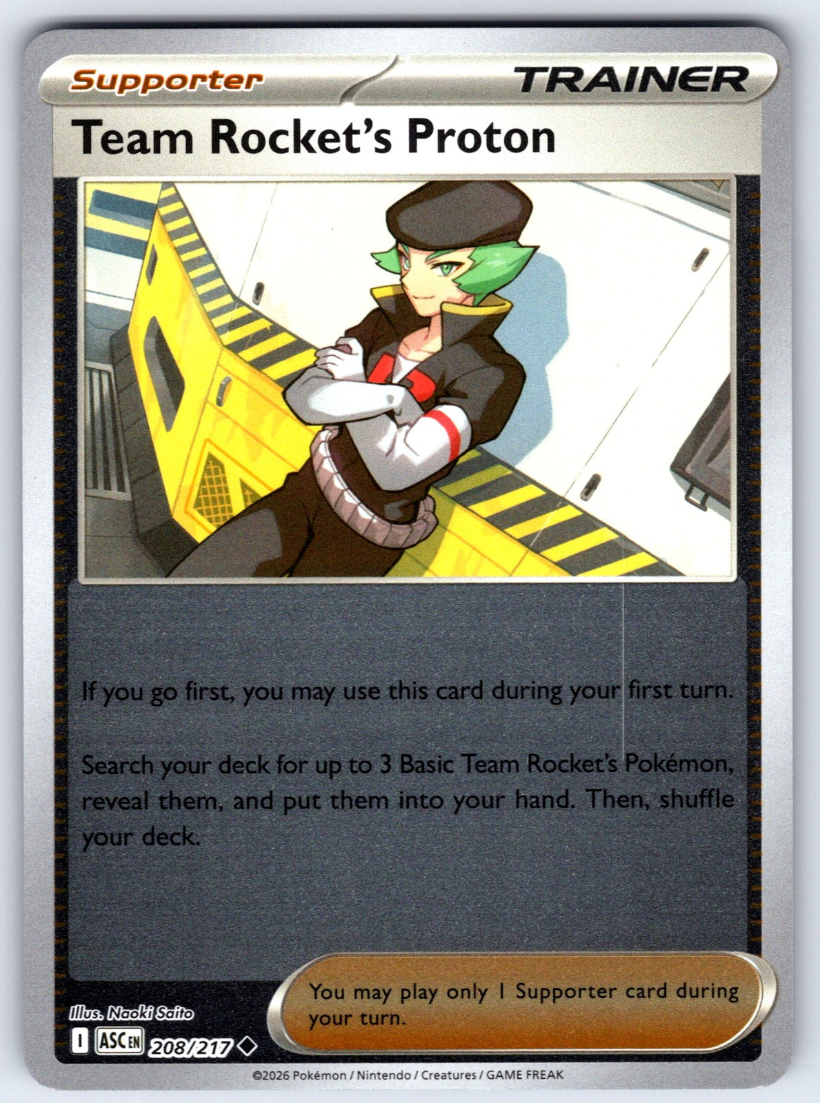 Team Rocket's Proton Reverse Holo Uncommon ME: Ascended Heroes 208/217 NM 2026