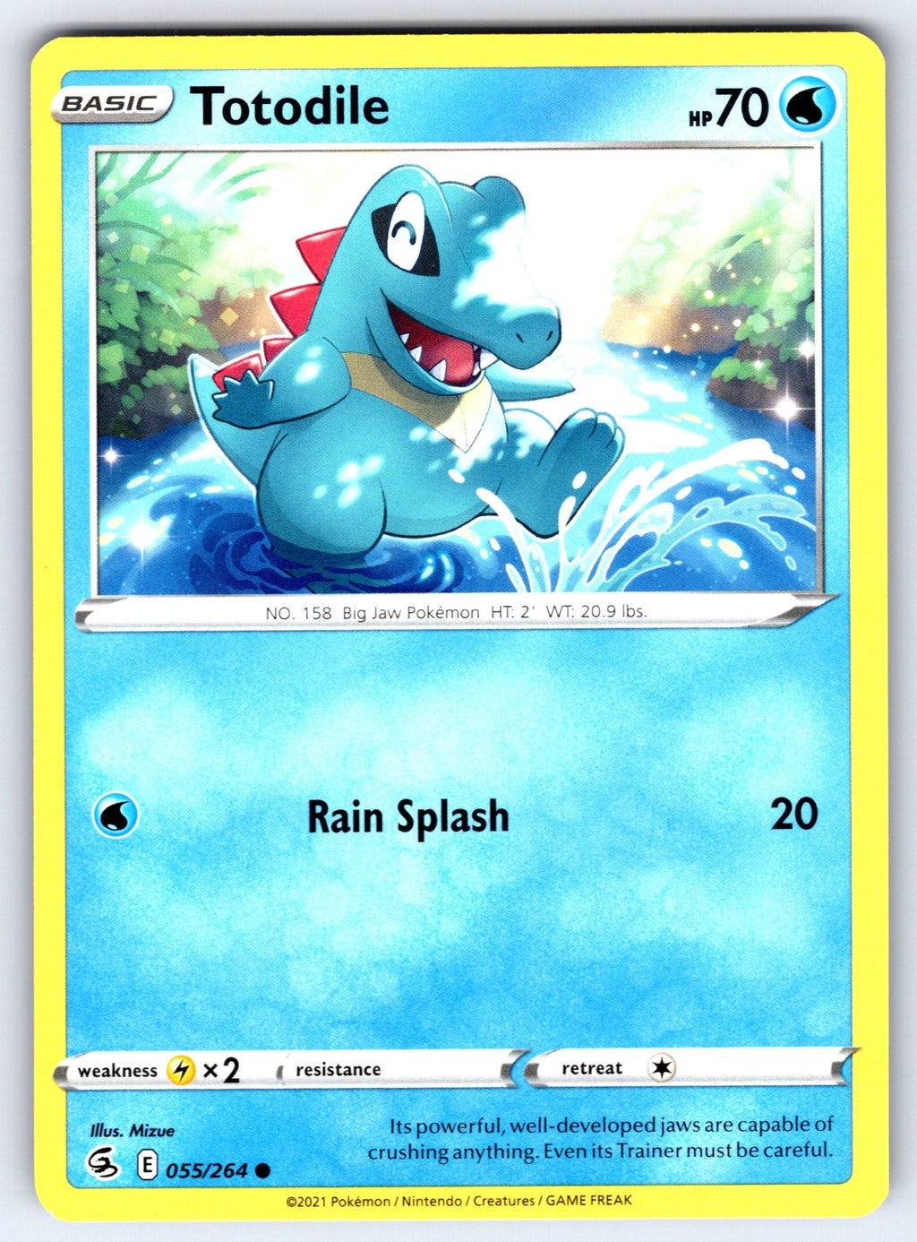 Totodile Common SWSH08: Fusion Strike 055/264 NM 2021