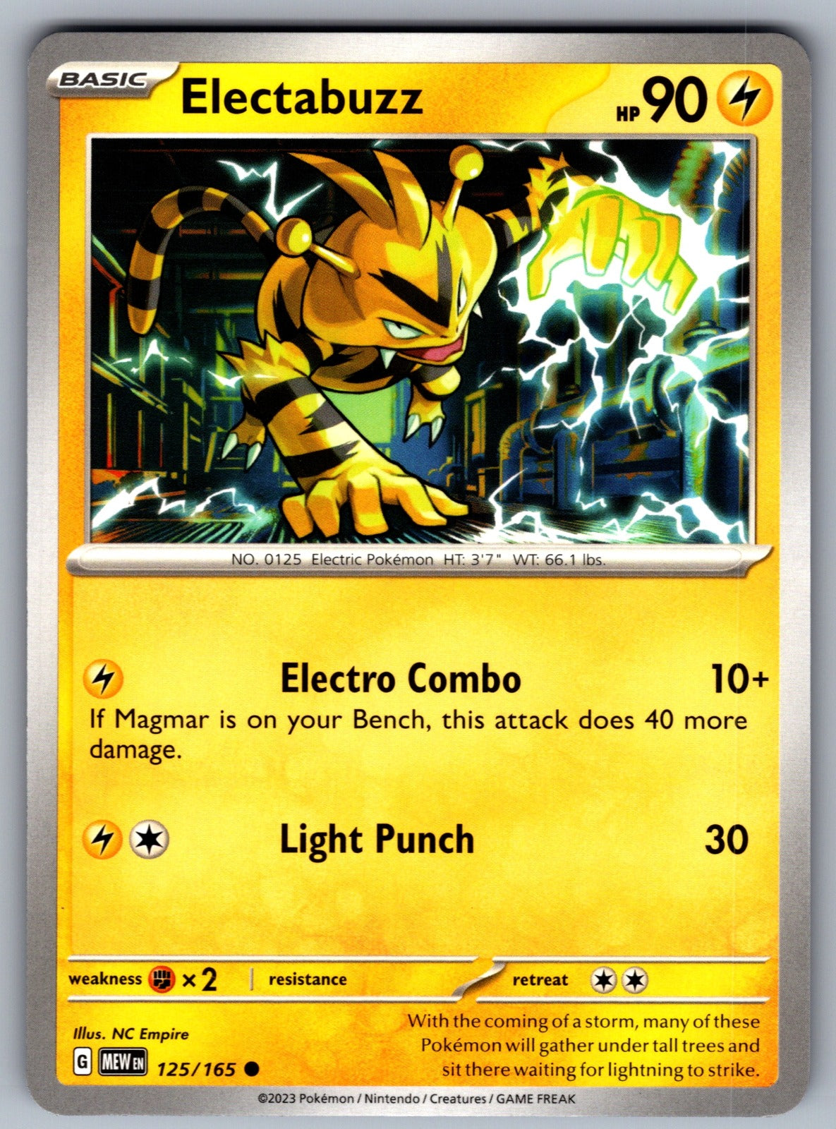 Electabuzz Common SV: Scarlet & Violet 151 125/165 NM 2023