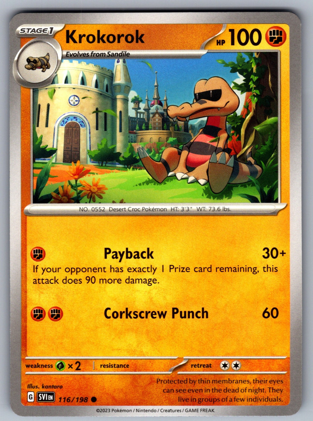 Krokorok Common SV01: Scarlet & Violet Base Set 116/198 NM 2023