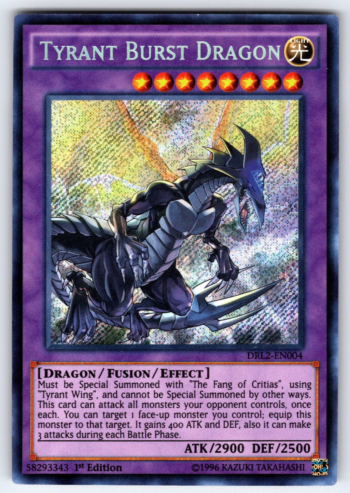 Tyrant Burst Dragon 1st Edition Secret Rare Dragons of Legend 2 DRL2-EN004 NM 20