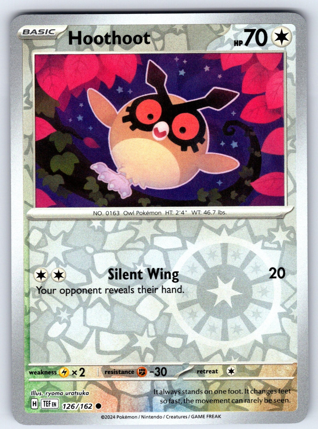 Hoothoot Reverse Holo Common SV05: Temporal Forces 126/162 NM 2024