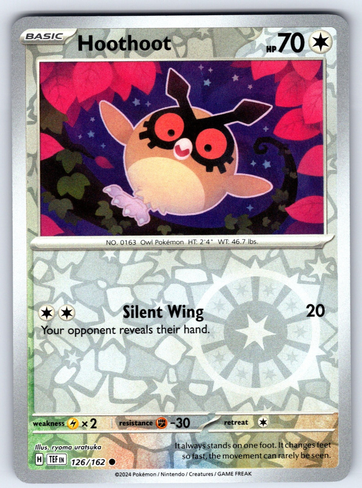 Hoothoot Reverse Holo Common SV05: Temporal Forces 126/162 NM 2024