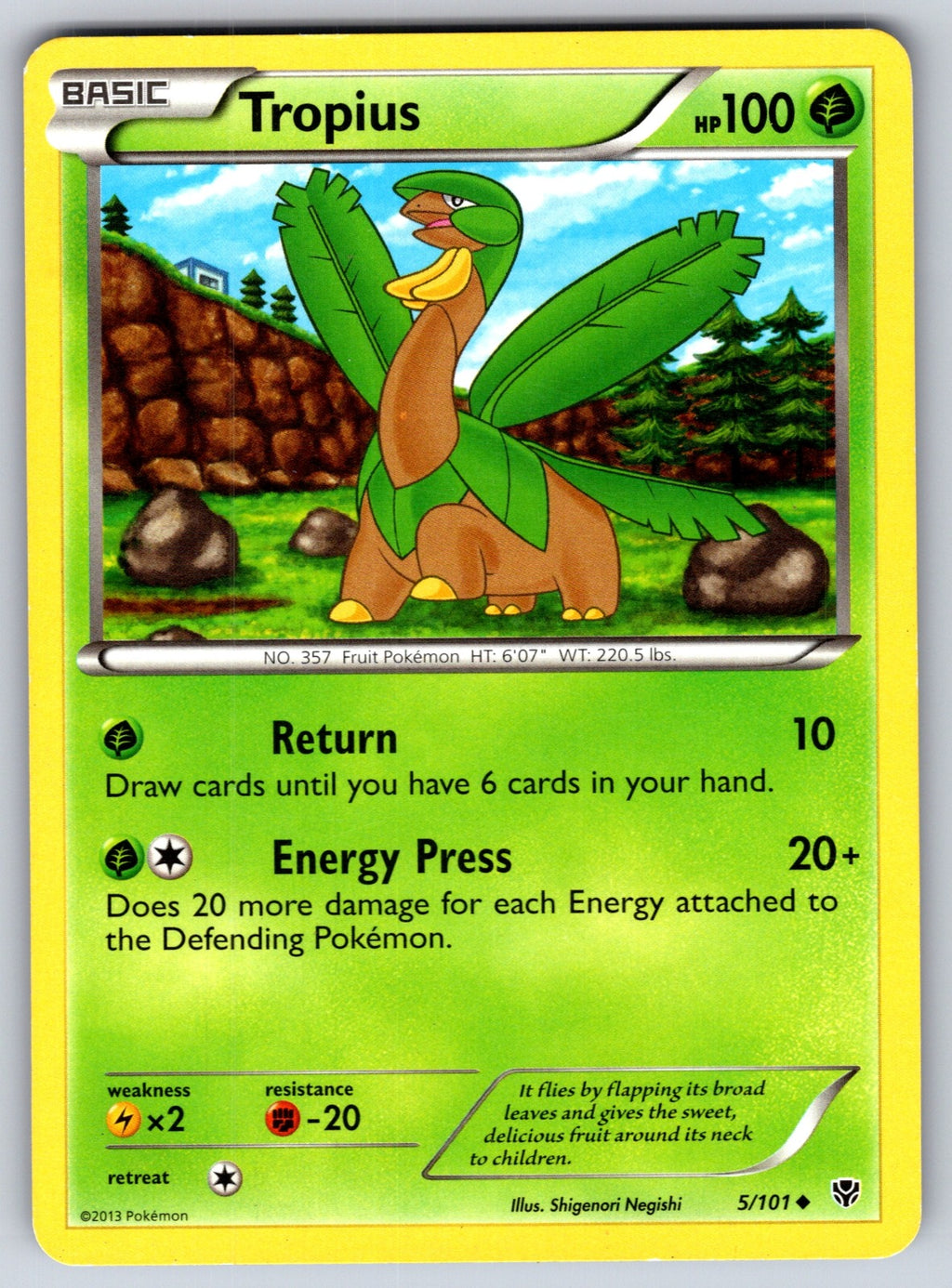 Tropius Uncommon Plasma Blast 5/101 LP 2013