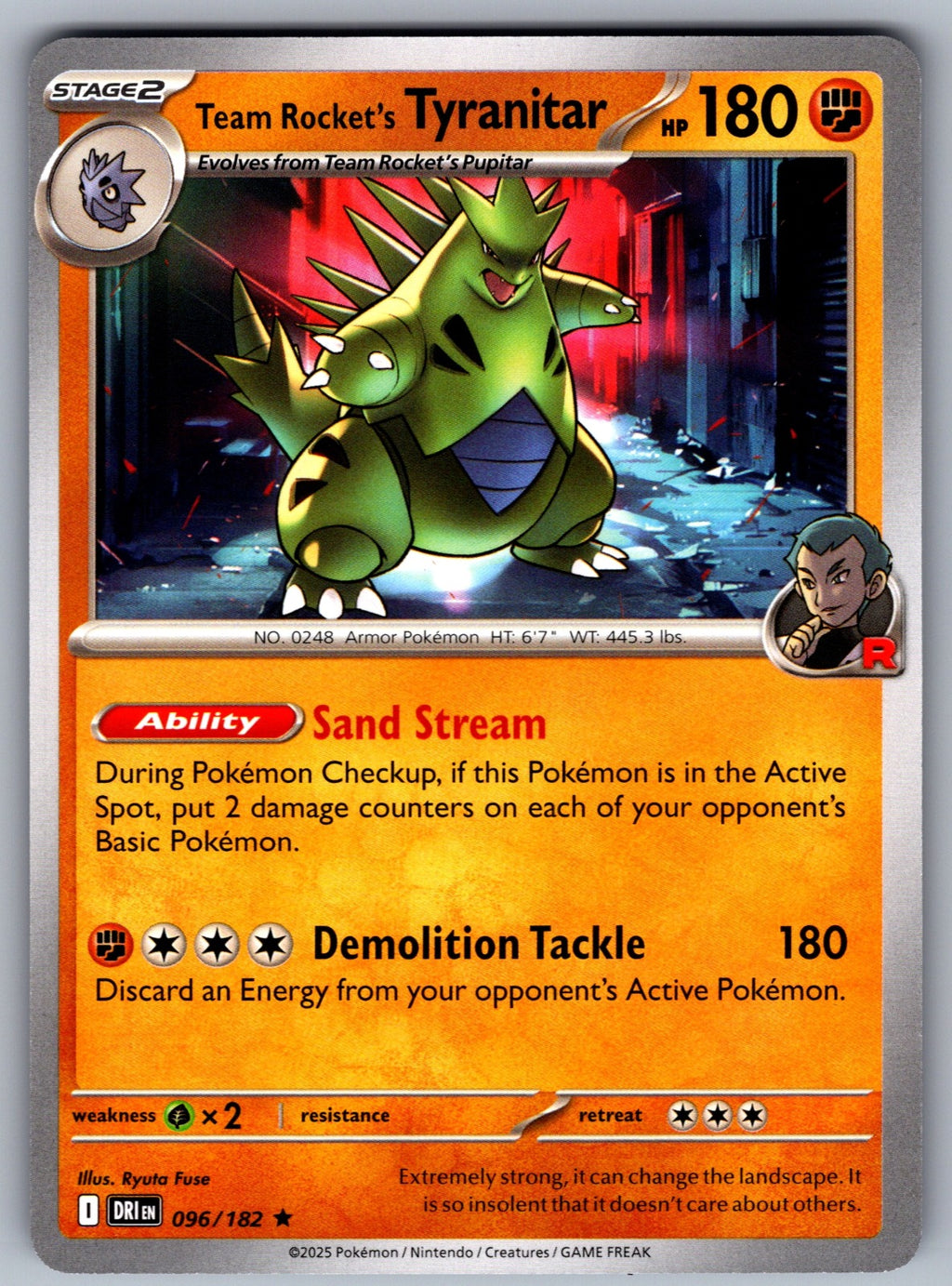 Team Rocket's Tyranitar Rare SV10: Destined Rivals 096/182 NM 2025