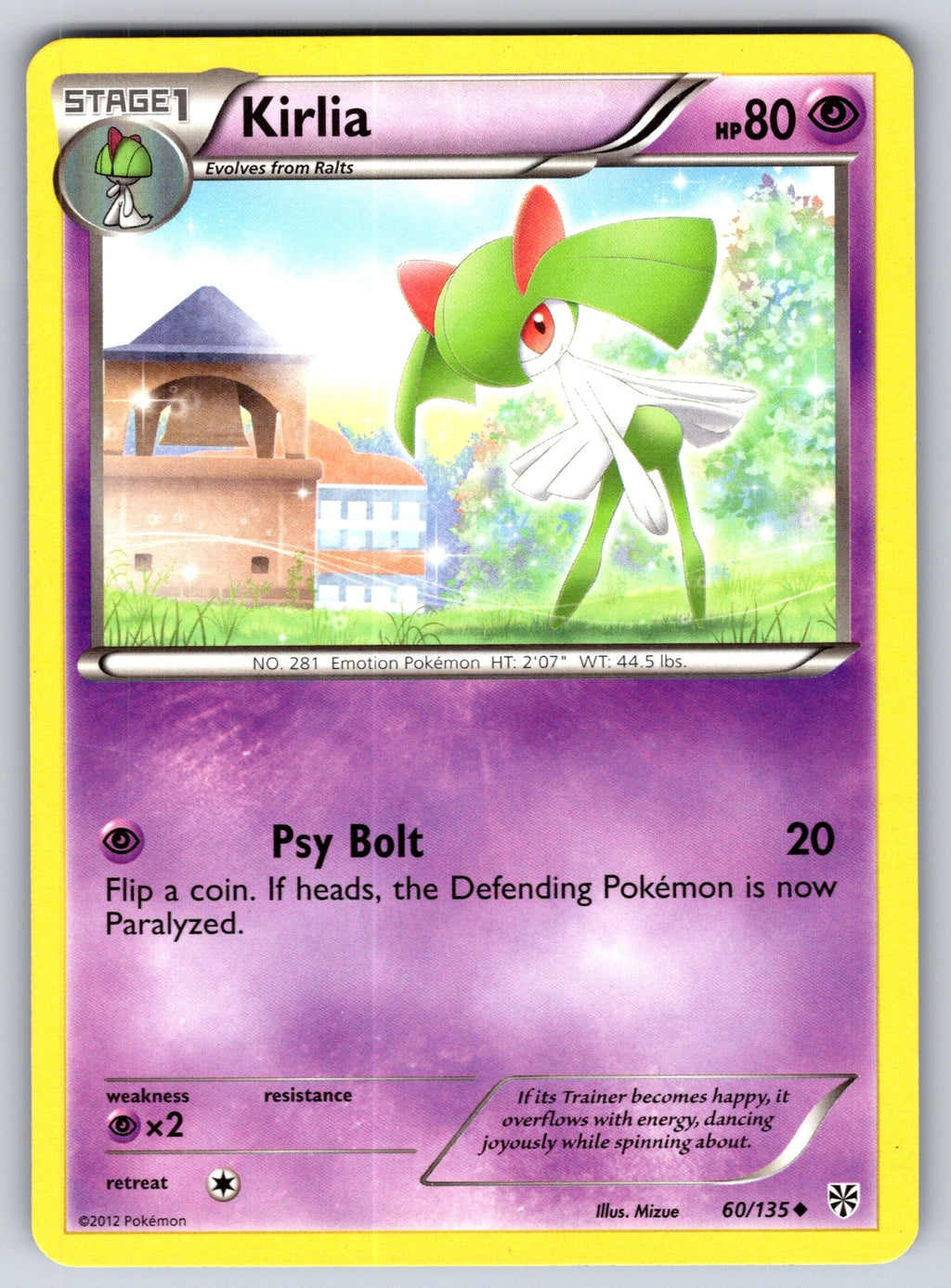 Kirlia Uncommon Plasma Storm 60/135 LP 2013