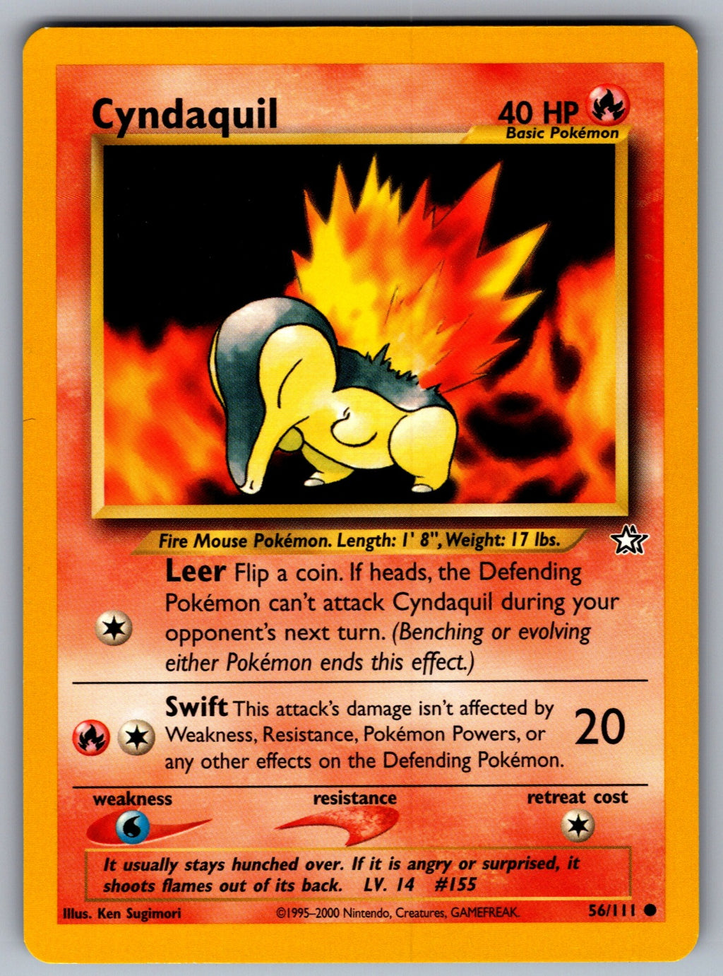 Cyndaquil (56) Unlimited Common Neo Genesis 056/111 NM 2000
