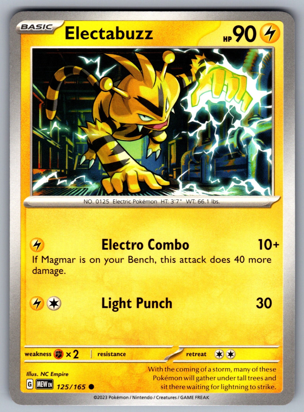 Electabuzz Common SV: Scarlet & Violet 151 125/165 NM 2023