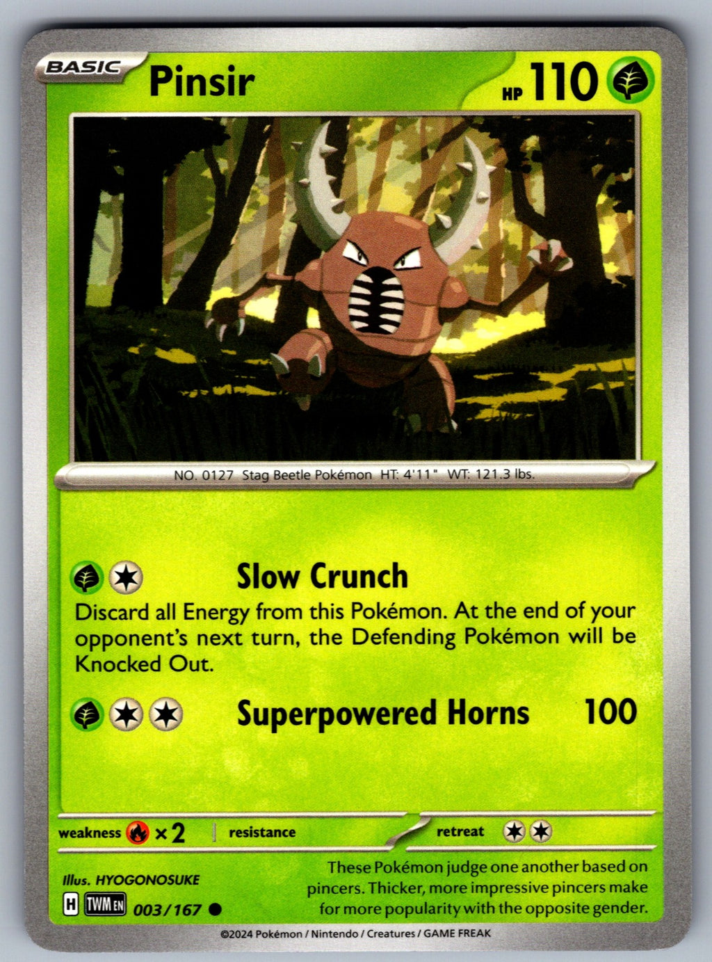 Pinsir Common SV06: Twilight Masquerade 003/167 NM 2024