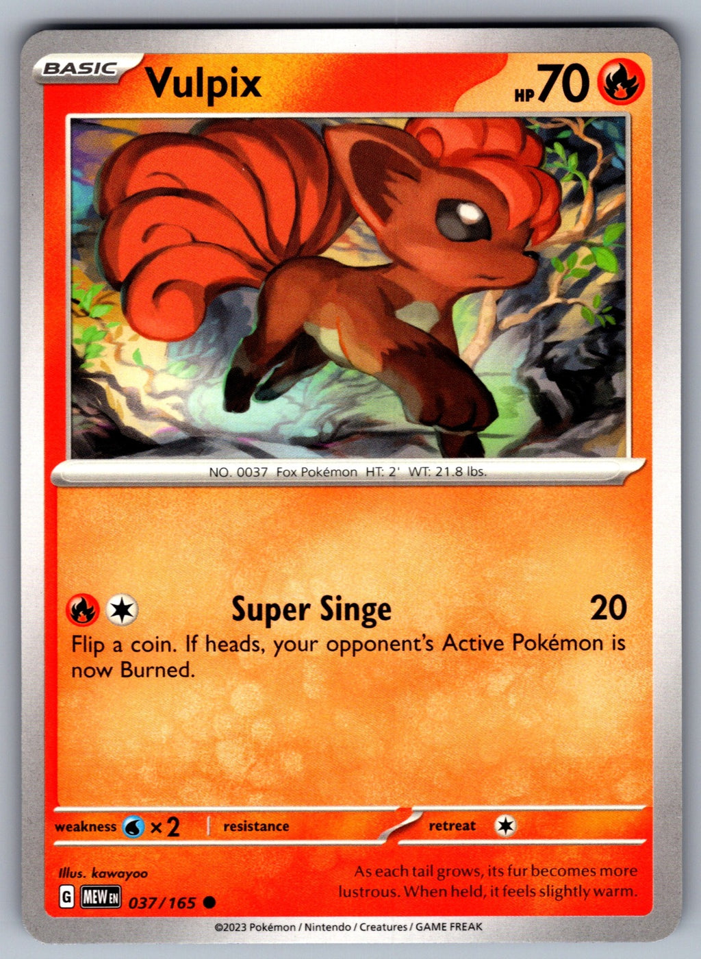 Vulpix Common SV: Scarlet & Violet 151 037/165 NM 2023