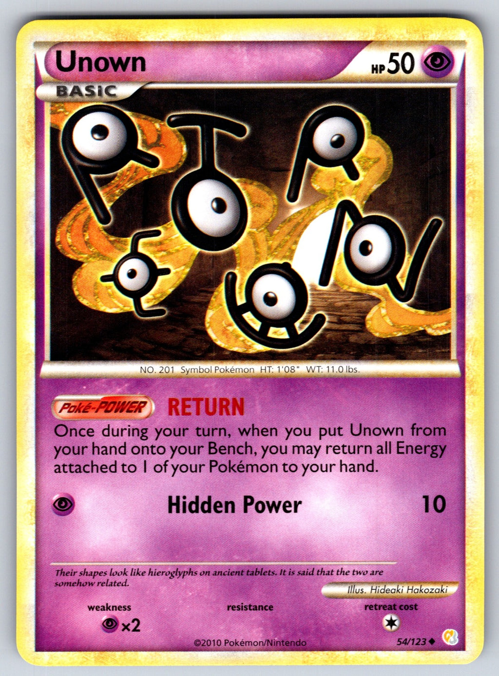 Unown (54) Uncommon HeartGold SoulSilver 54/123 LP 2010