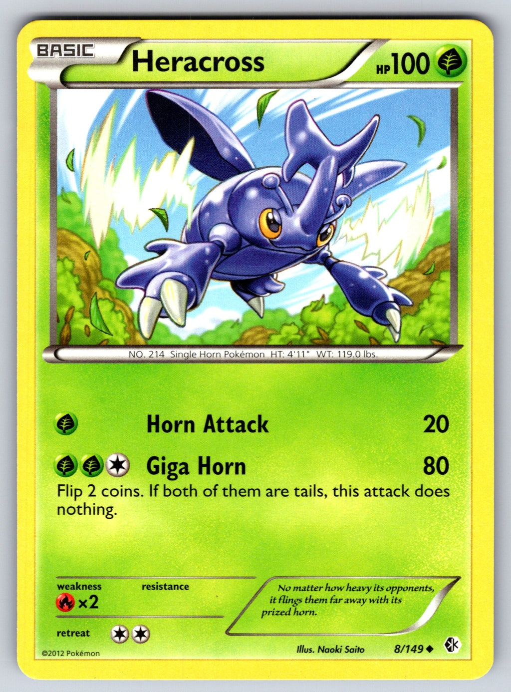 Heracross Uncommon Boundaries Crossed 8/149 LP 2012
