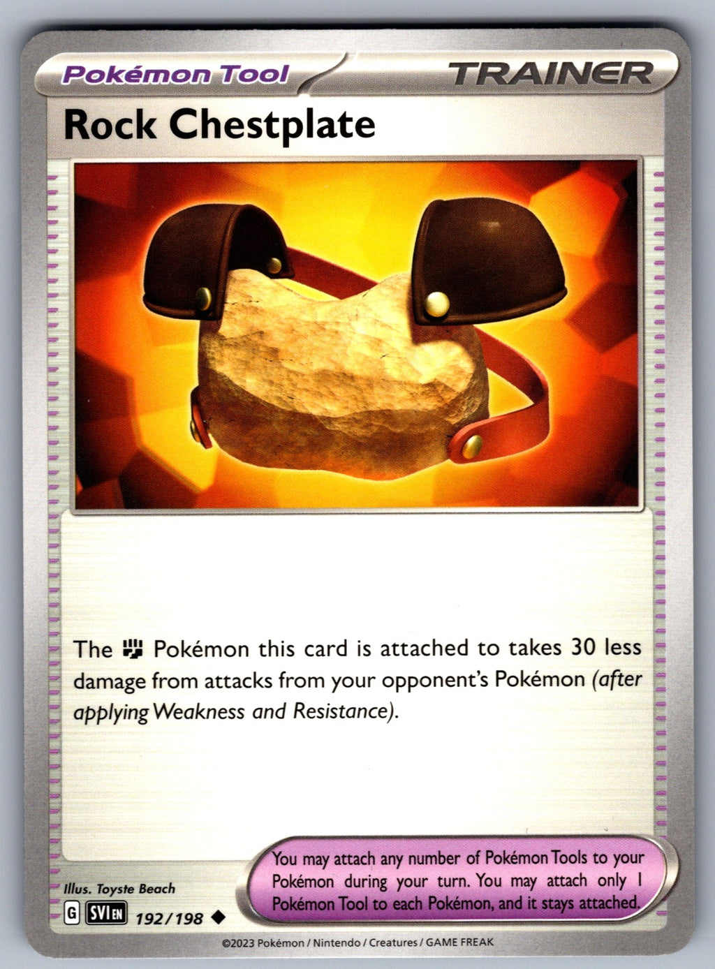 Rock Chestplate Uncommon SV01: Scarlet & Violet Base Set 192/198 NM 2023
