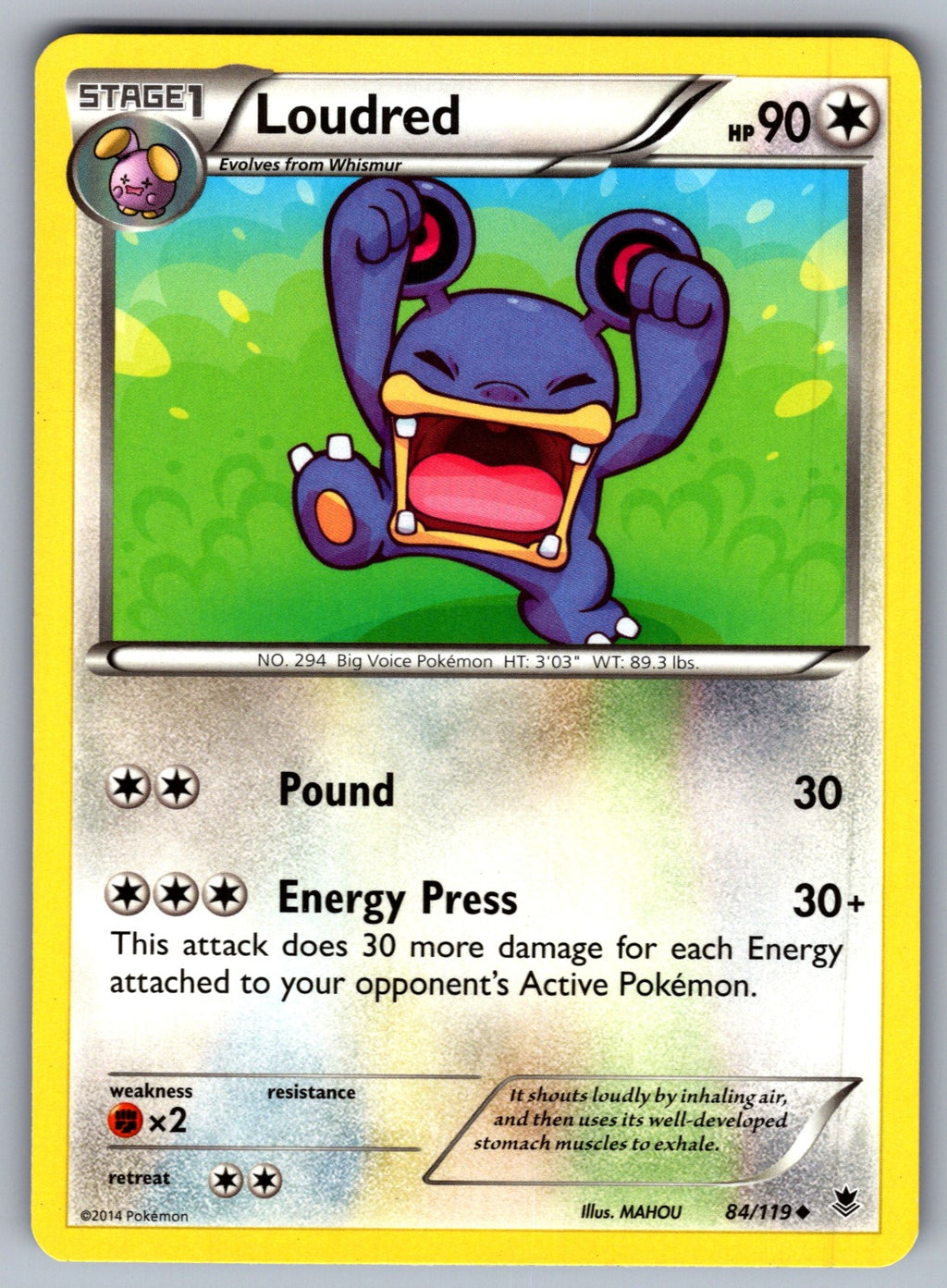 Loudred Uncommon XY - Phantom Forces 84/119 LP 2014