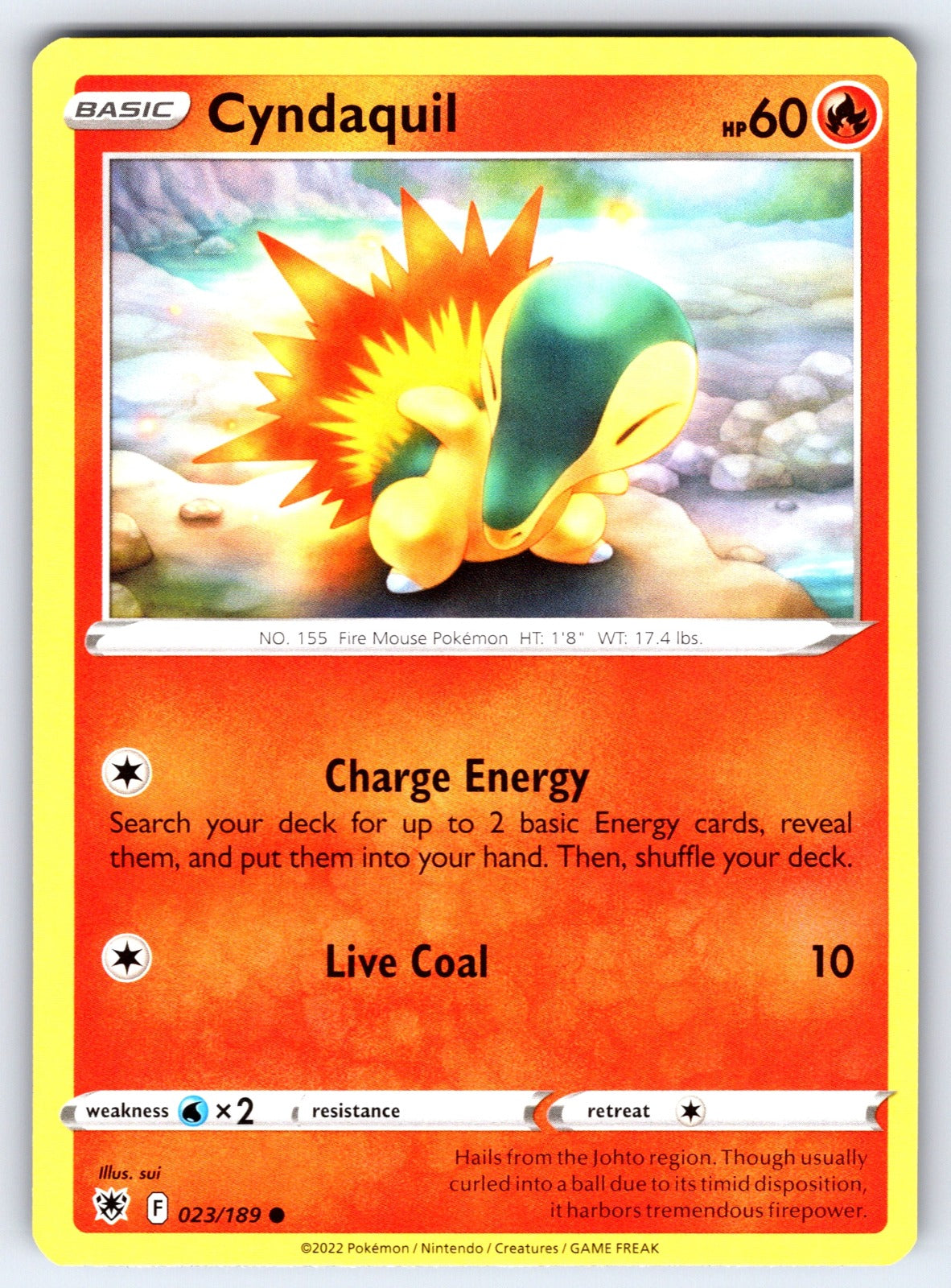 Cyndaquil Common SWSH10: Astral Radiance 023/189 NM 2022