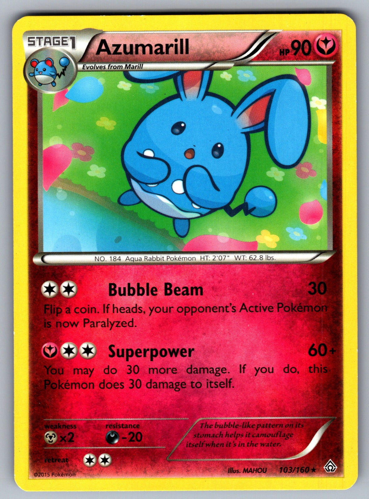 Azumarill Rare XY - Primal Clash 103/160 LP 2015