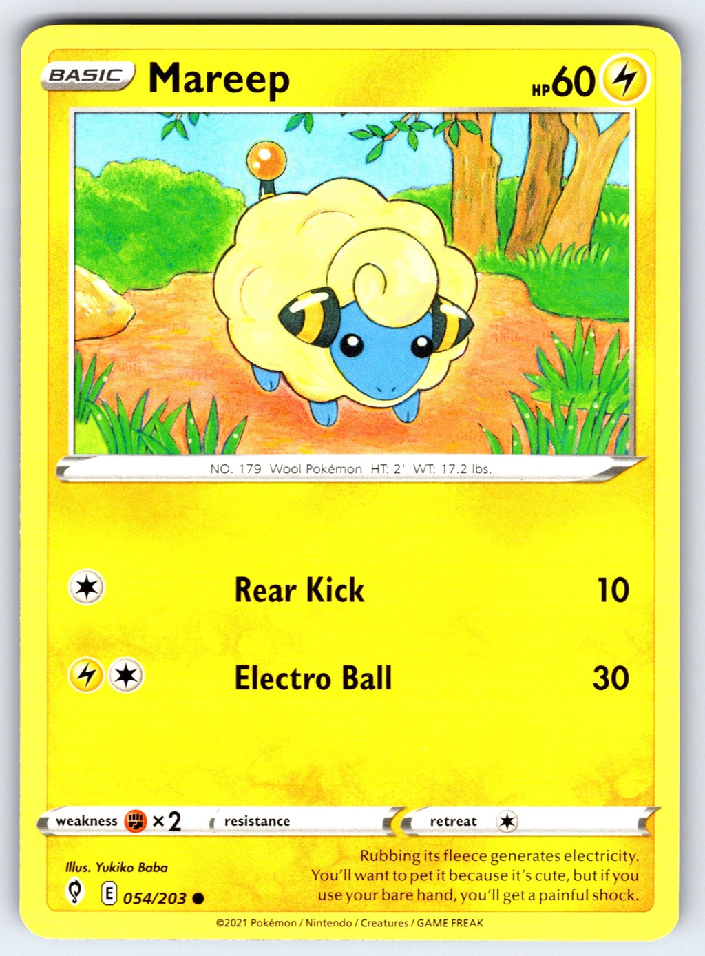 Mareep Common SWSH07: Evolving Skies 054/203 NM 2021