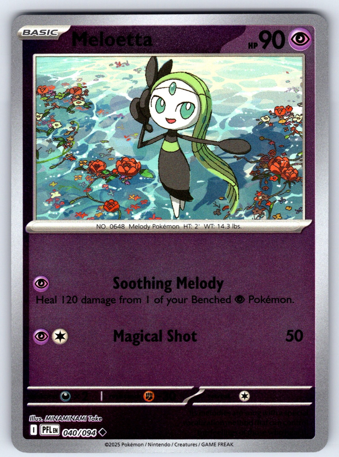 Meloetta Reverse Holo Uncommon ME02: Phantasmal Flames 040/094 NM 2025