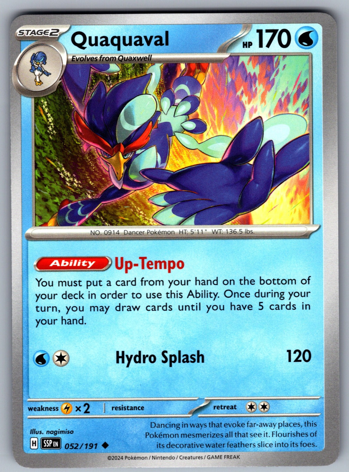 Quaquaval Uncommon SV08: Surging Sparks 052/191 NM 2024