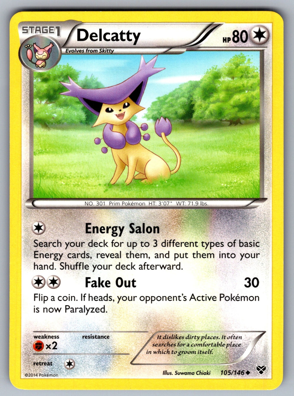 Delcatty Uncommon XY Base Set 105/146 LP 2014