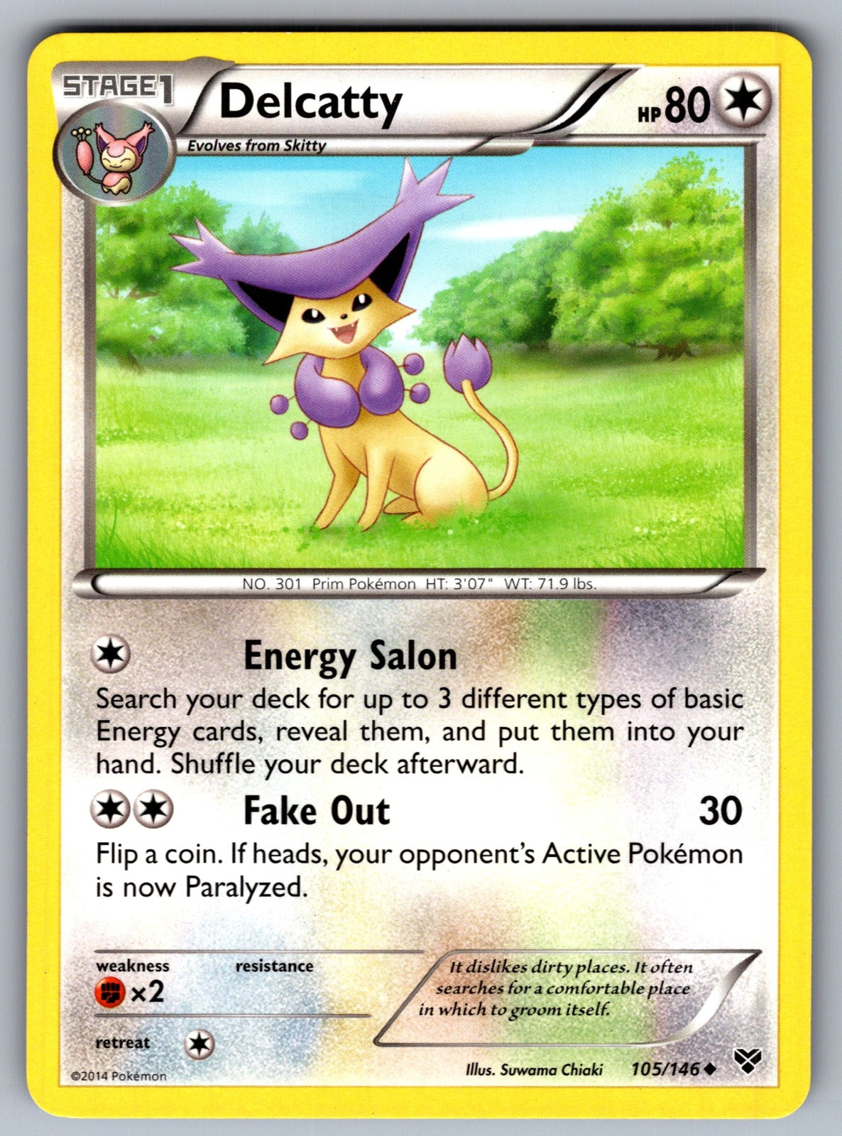 Delcatty Uncommon XY Base Set 105/146 LP 2014