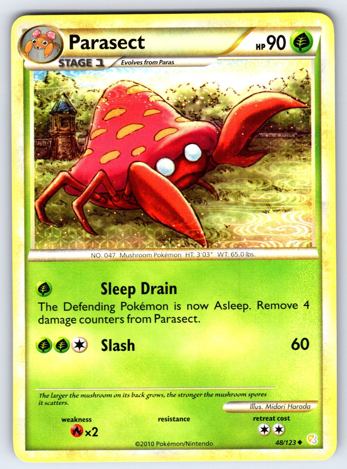 Parasect Uncommon HeartGold SoulSilver 48/123 LP 2010
