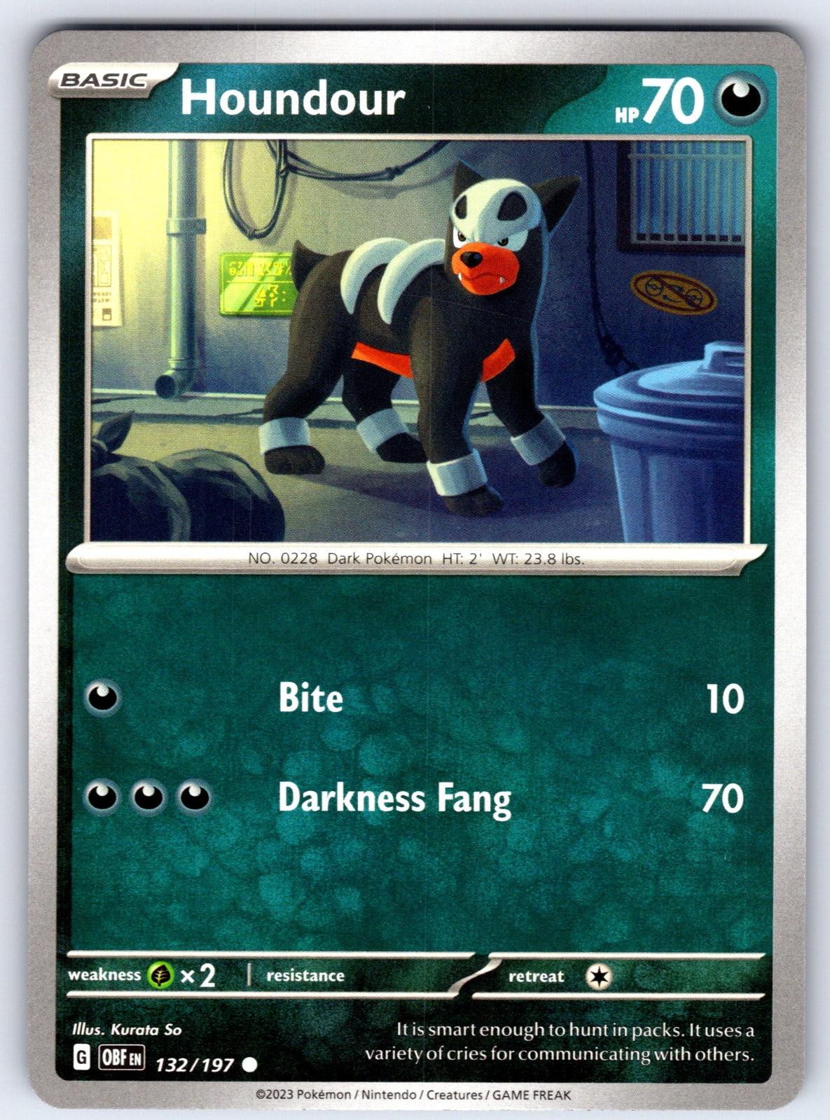 Houndour Common SV03: Obsidian Flames 132/197 LP 2023