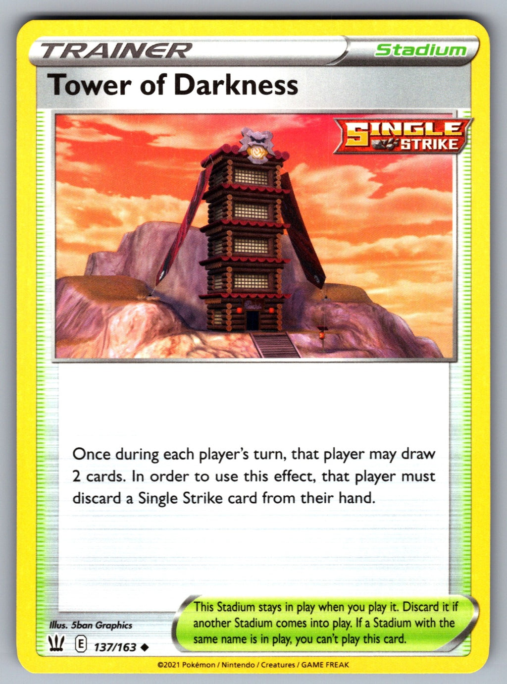 Tower of Darkness Uncommon SWSH05: Battle Styles 137/163 NM 2021