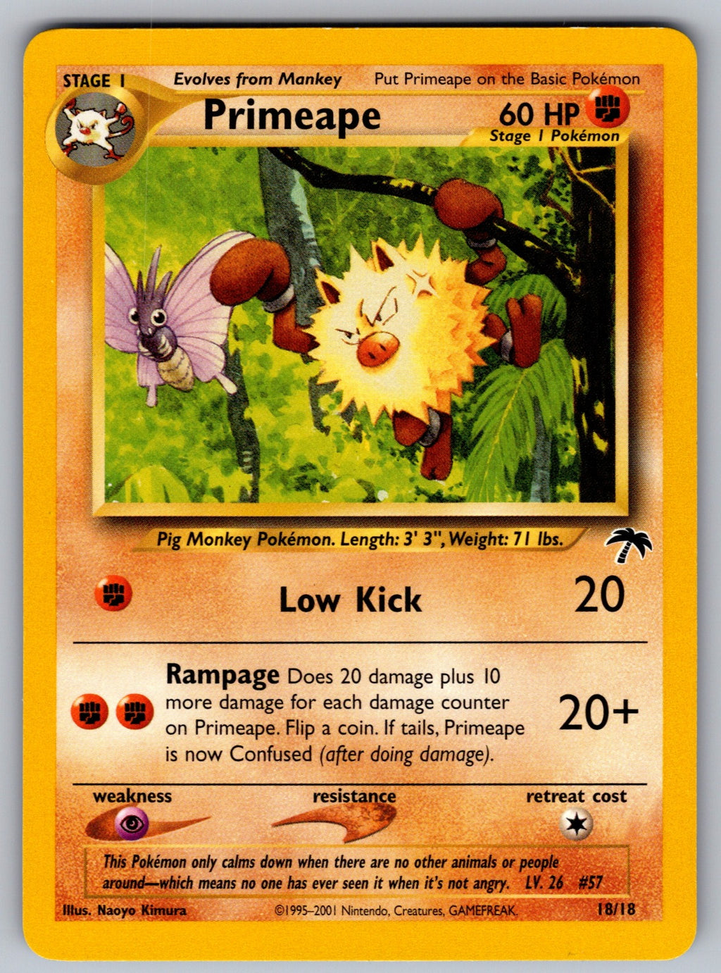 Primeape Promo Southern Islands 18/18 NM 2001