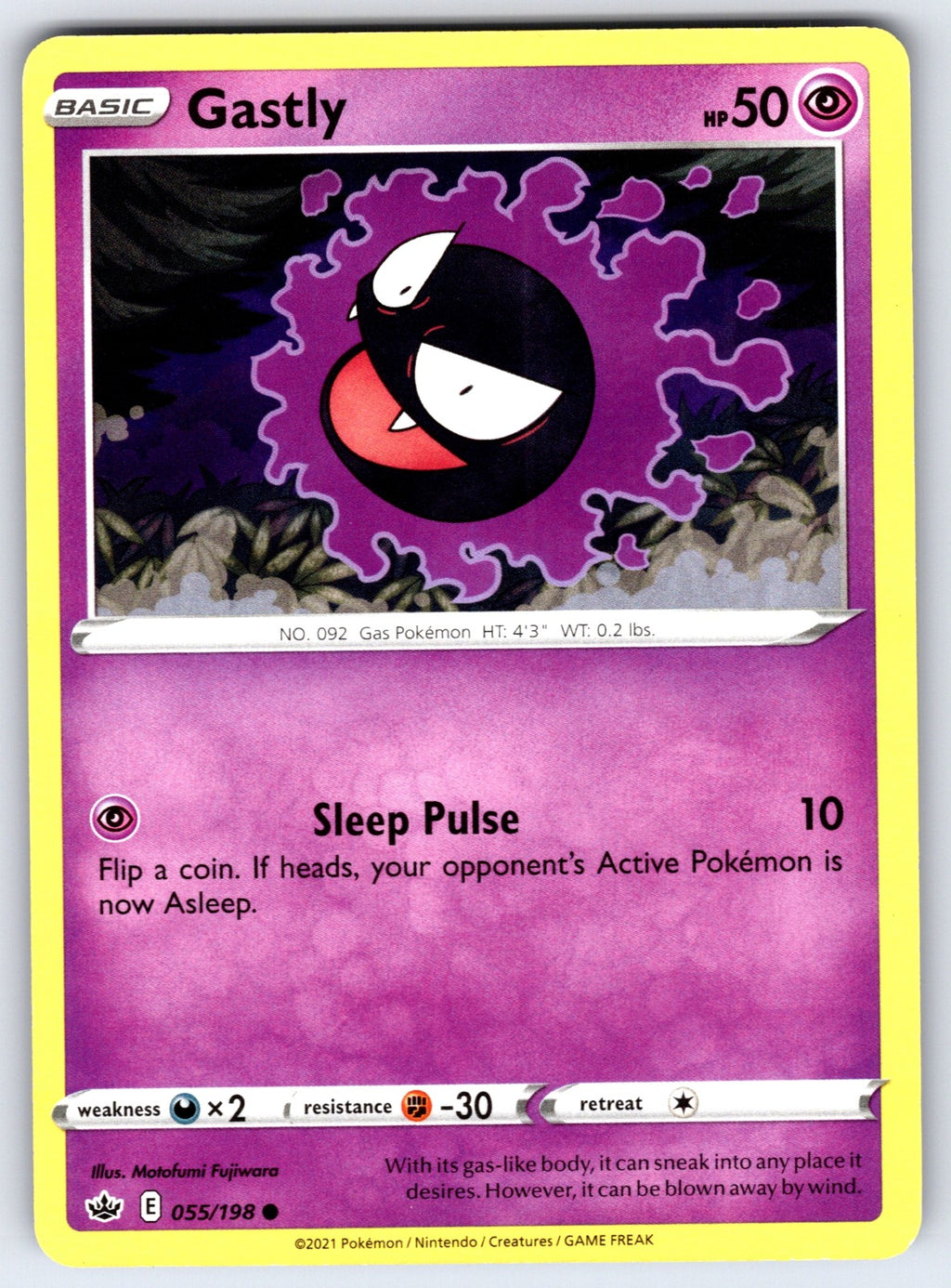 Gastly Common SWSH06: Chilling Reign 055/198 NM 2021