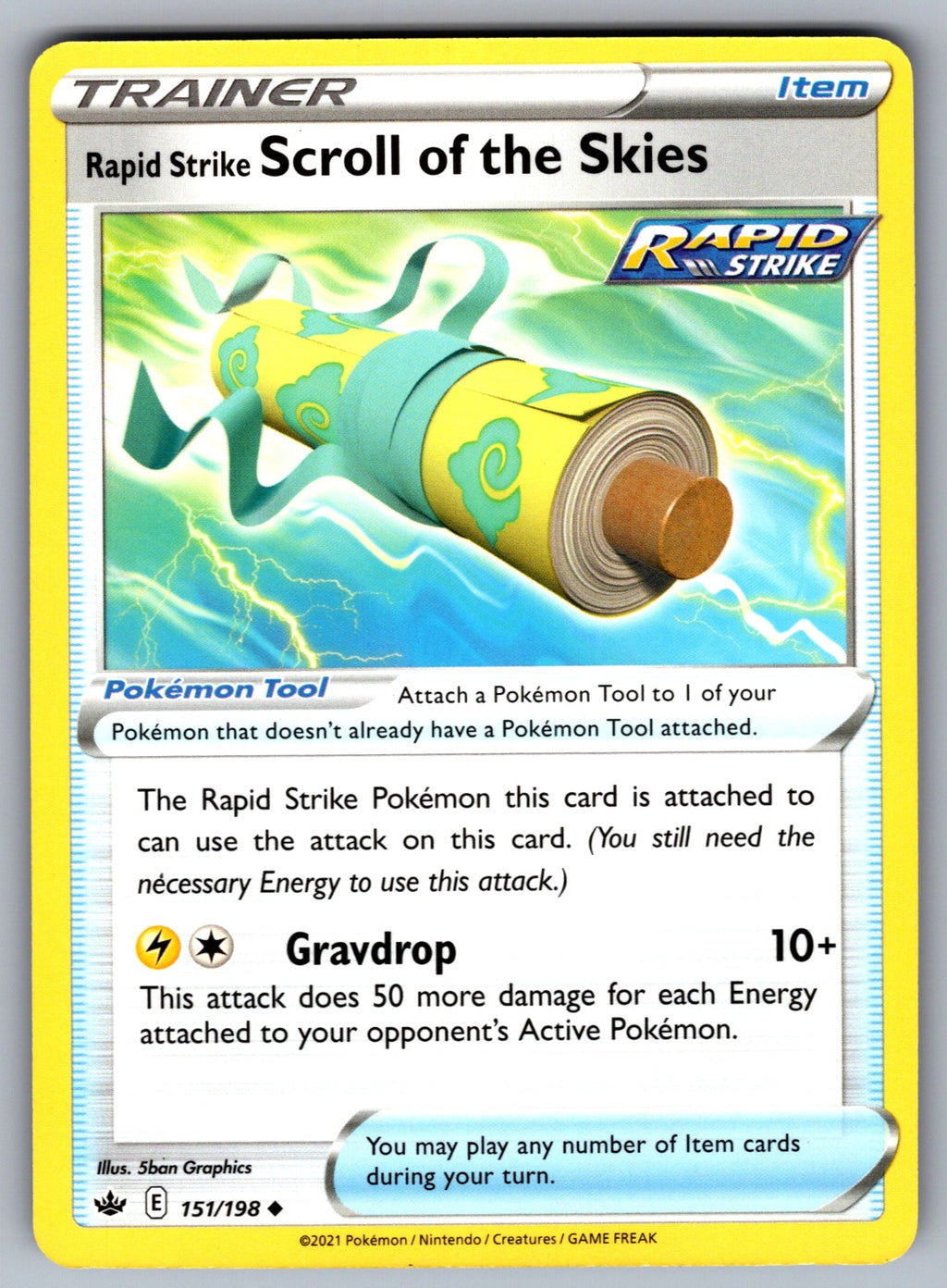 Rapid Strike Scroll of the Skies Uncommon SWSH06: Chilling Reign 151/198 NM 2021