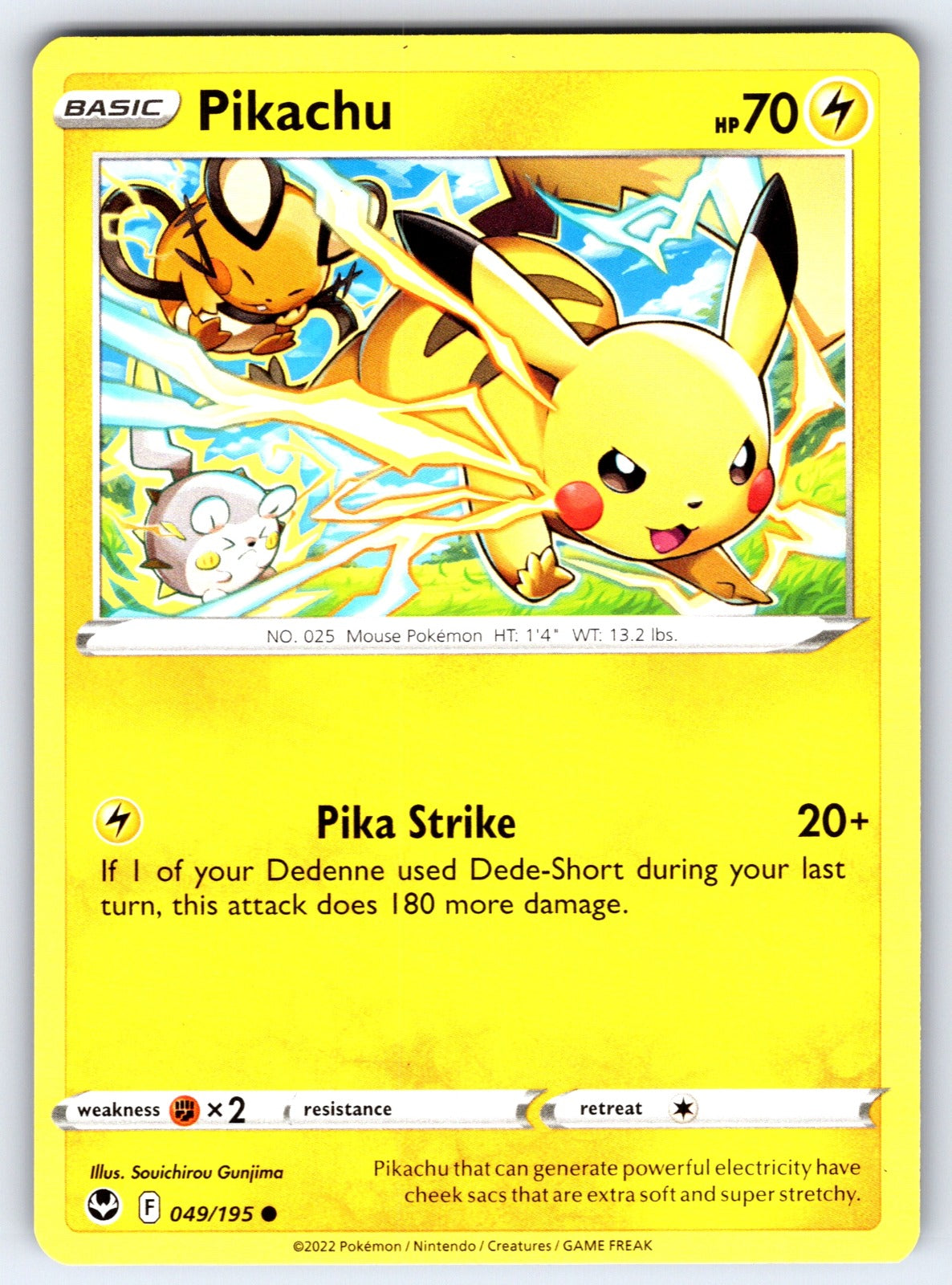 Pikachu Common SWSH12: Silver Tempest 049/195 NM 2022