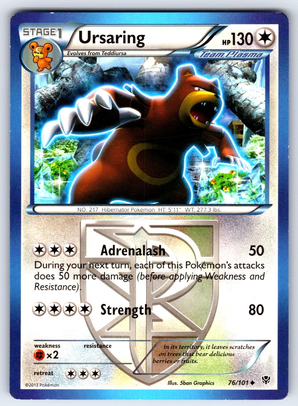 Ursaring (Team Plasma) Uncommon Plasma Blast 76/101 LP 2013