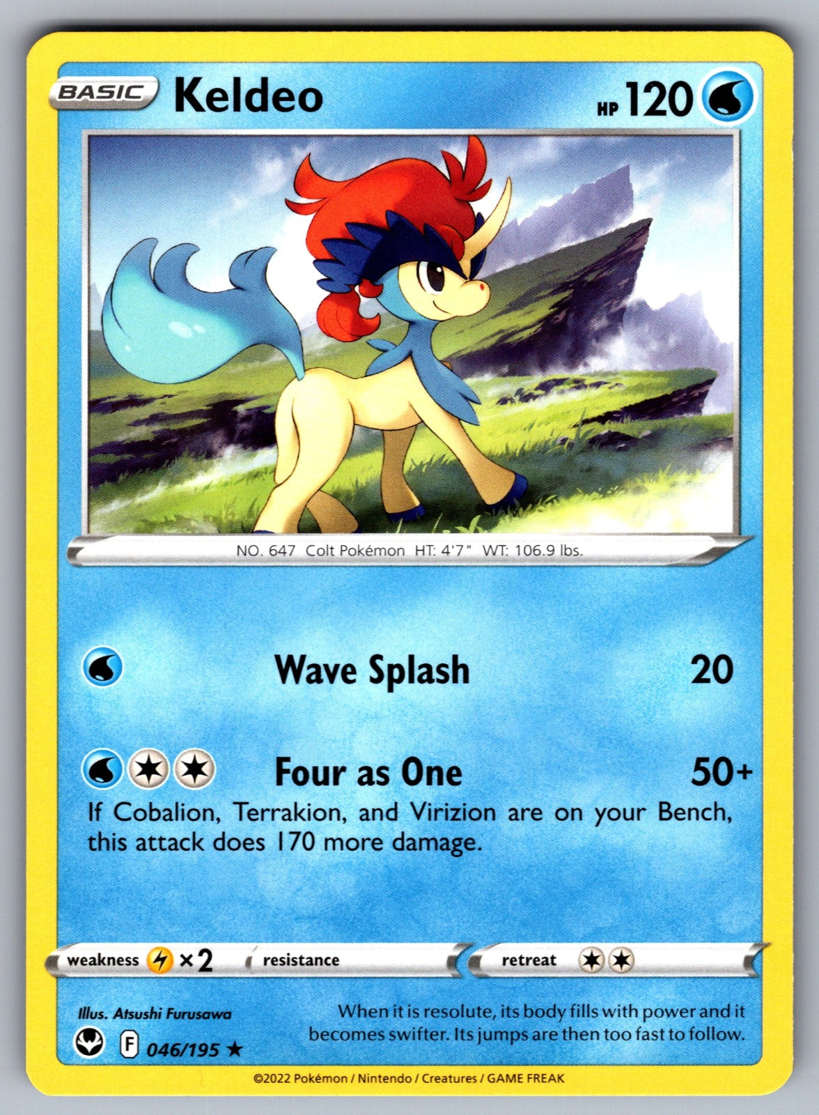 Keldeo Rare SWSH12: Silver Tempest 046/195 NM 2022