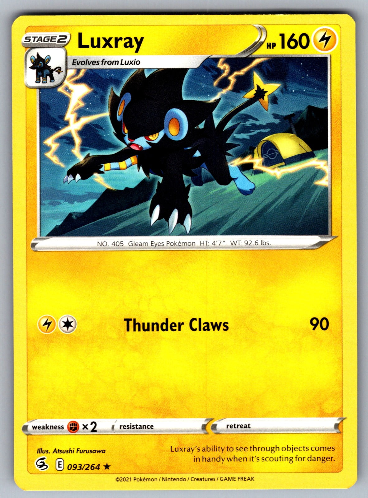 Luxray Rare SWSH08: Fusion Strike 093/264 NM 2021