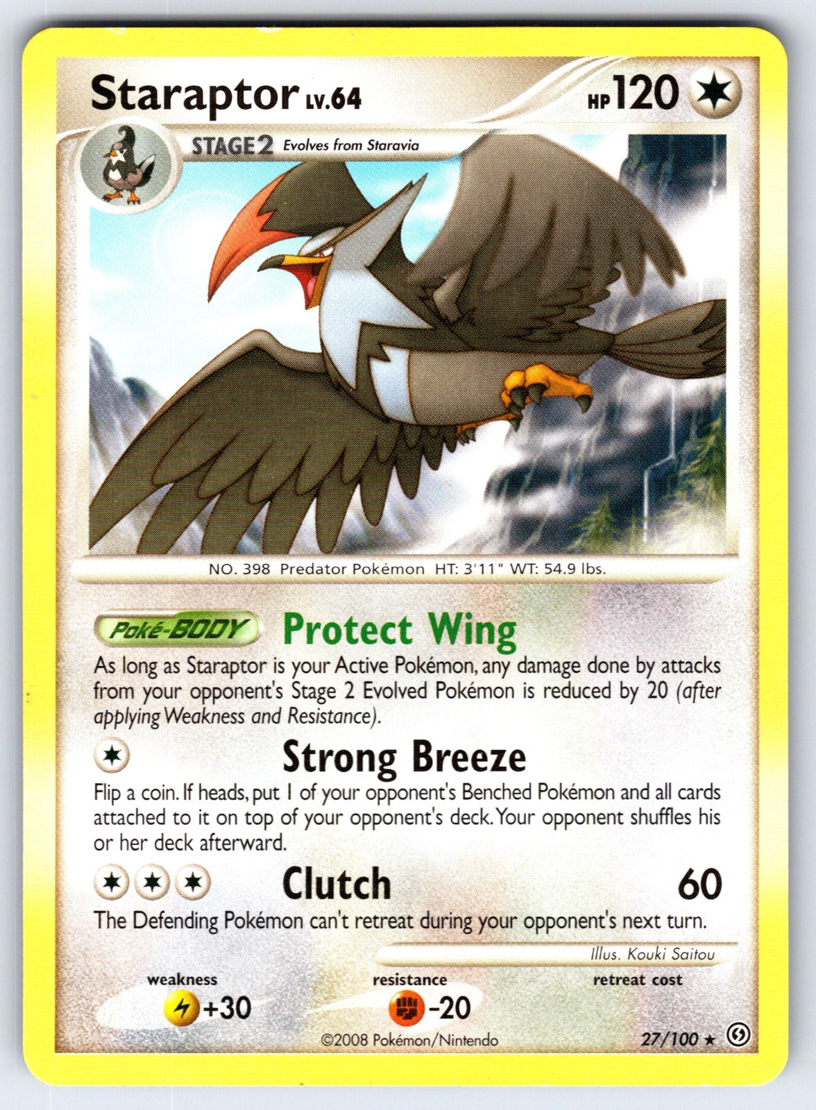 Staraptor Rare Stormfront 27/100 LP 2008