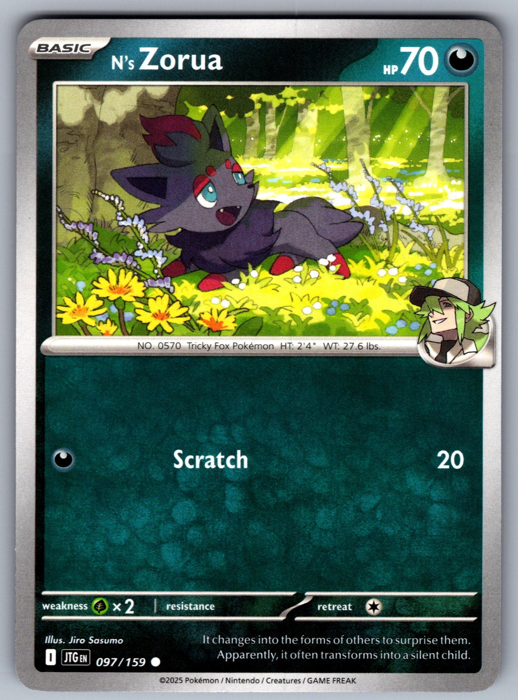 N's Zorua Common SV09: Journey Together 097/159 NM 2025
